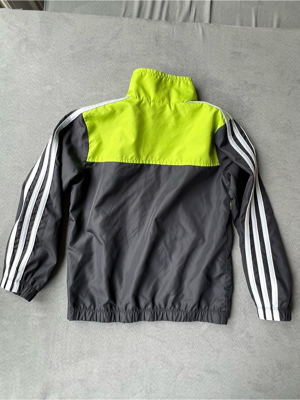 Lot of 3 adidas 4T Jackets: Navy/Orange & Gray/Lime Track Jkt, Blue/Black Hoodie - Picture 12 of 12